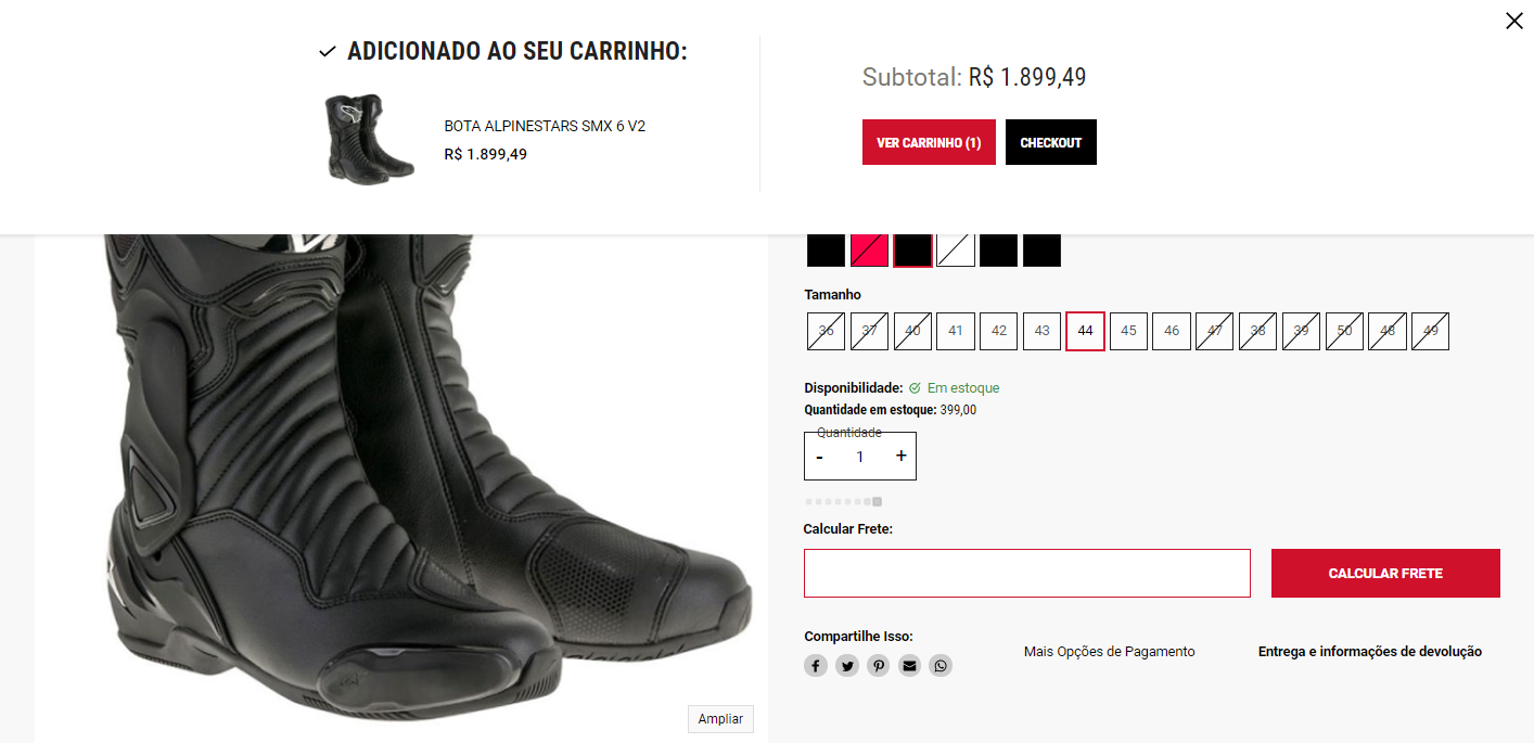 Como comprar na Alpinestars