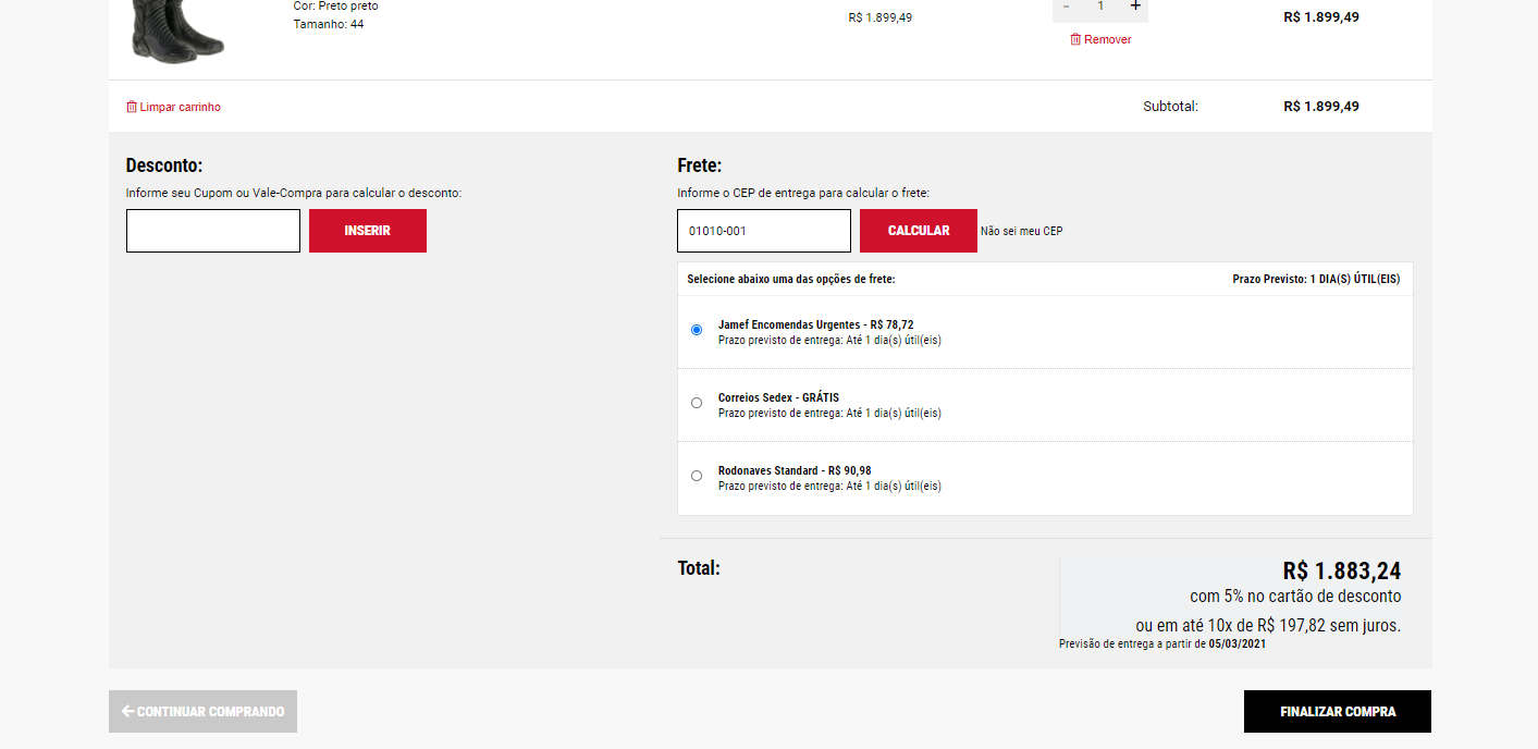Como comprar na Alpinestars