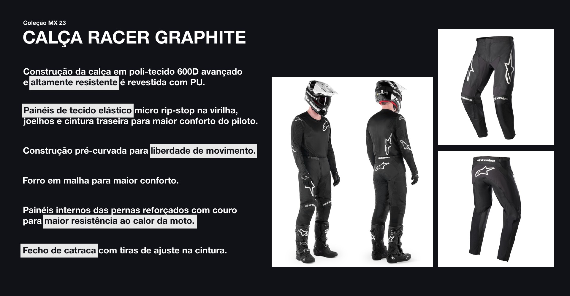 Camisa Motocross Alpinestars Racer Graphite MX 23